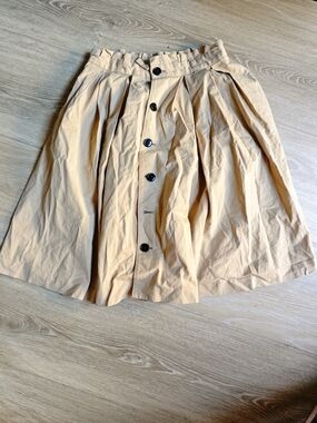 Vintage  Espeyrac（エスペラック）Japanese  High-Waist Button-Front Pleated Skirt
